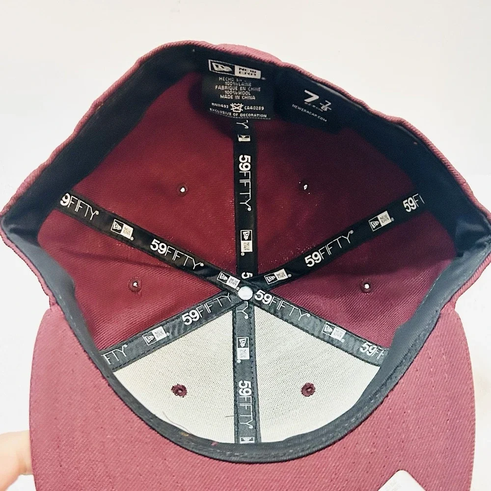 New Era Texas A&M Aggies Logo Wool 59FIFTY Fitted Hat Cap 7 7/8 Maroon‎ NCAA - Picture 5 of 5